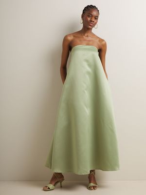 Women's Iconography Strapless Duchess Satin Maxi