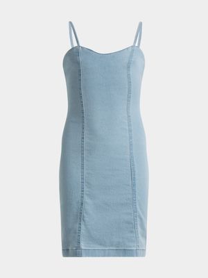 Jet Older Girls Bleached Denim Bodycon Dress