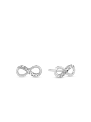 Miss Swiss Sterling Silver Cubic Zirconia Infinity Stud Earrings