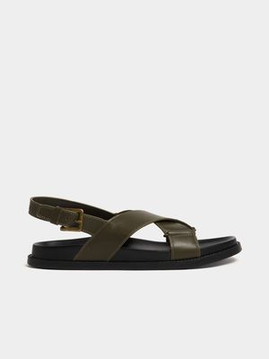 Fabiani Men's Fatigue Leather Cross Sandal