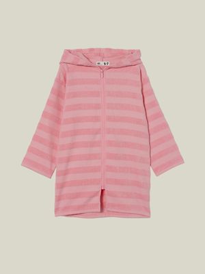 Cotton On Kids Pink Zip Thru Hooded Towel