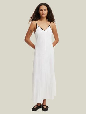 Women's Cotton On White Haven V Neck Maxi Dress