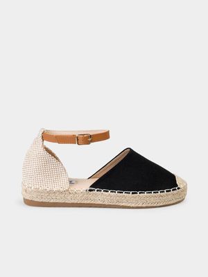 Women's Madison Black  Charlie 3 Closed Toe Espadrille Sandals