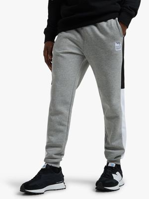 Mens TS Colourblock Fleece Grey Melange/Black Jogger