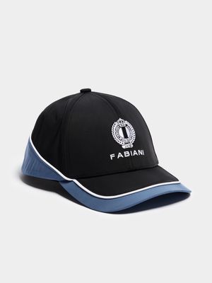 Fabiani Men's Piping Blue/Black Peak Cap