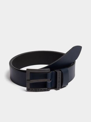 Fabiani Men's Branded Buckle Navy Belt