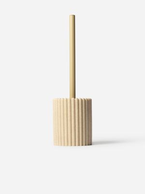 Ribbed Resin Toiletbrush Holder Natural