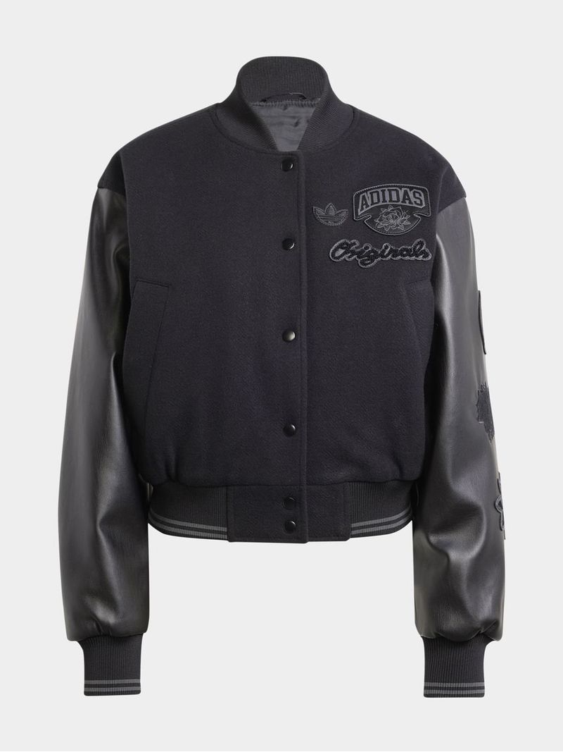 adidas Originals Women's Black Oversized Collegiate Jacket adidas Originals Women's Black Oversized Collegiate Jacket