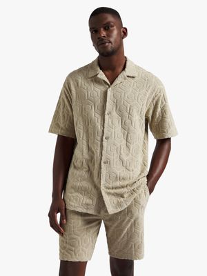 Men's Markham Co-ord Towelling Jacquard Sage Short