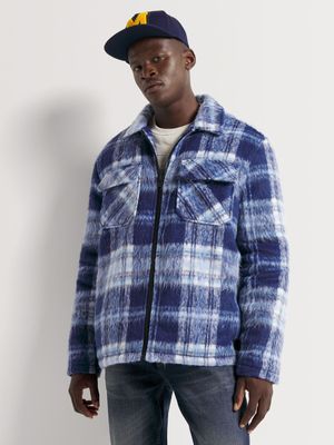 Men's Markham Check Zip Blue Shaket