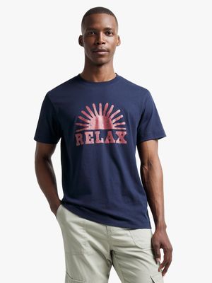 Men's Navy Graphic Print T-Shirt