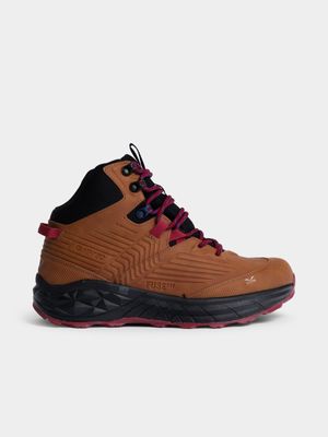 Mens Hi-tec Fuse Trek Mid WP Brown/Red Sneaker