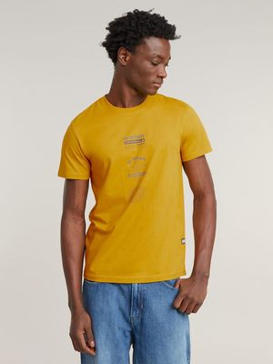 G-Star Men's Multi Logo Originals Yellow T-Shirt