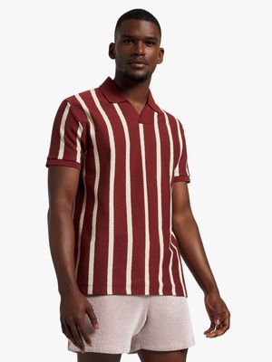 Men's Markham Crepe Stripe Rust Golfer