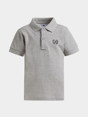 Jet Younger Boys Grey Melange Golf Shirt