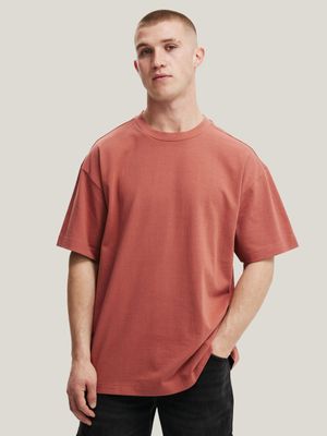 Men's Cotton On Orange Box Fit Plain T-Shirt