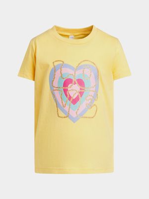 Older Girl's Yellow Graphic Print T-Shirt