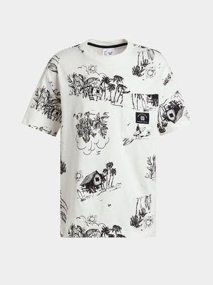 Older Boys Tropical Print Crew T-Shirt