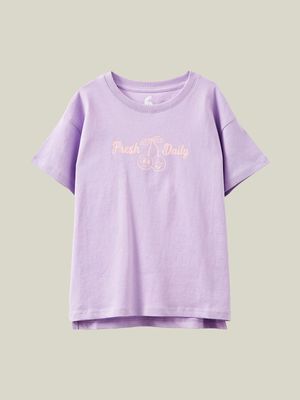 Cotton On Kids Girl Purple Poppy Short Sleeve Print T-shirt