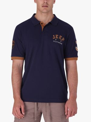 Men's Plus Jeep Midnight Blue  Applique Golfer