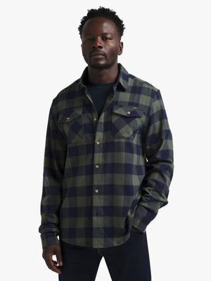 Men's Navy & Green Checked Shirt