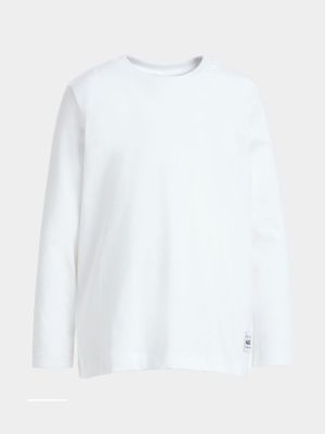 Older Boy's White Basic T-Shirt