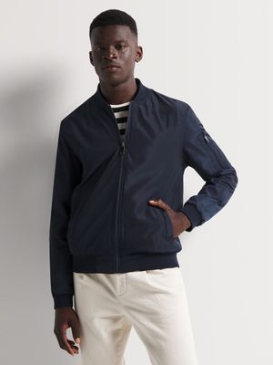 Men's Markham Smart Reversible Nylon Navy/Stone Bomber Jacket