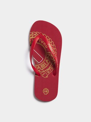 Fabiani Men's Red Crest Flip Flop