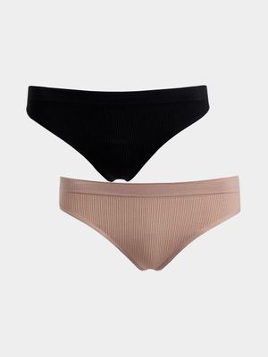 2 Pack Seamless Brazilian Panties