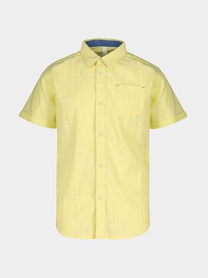 Older Boy's Canary Yellow Short Sleeve Shirt