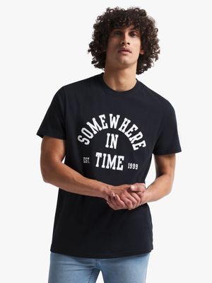 Men's Black Graphic Print T-Shirt