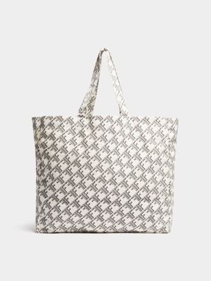 FF Print Canvas Oversized Shopper