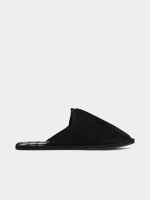 Jet Men's Black Mule Slippers