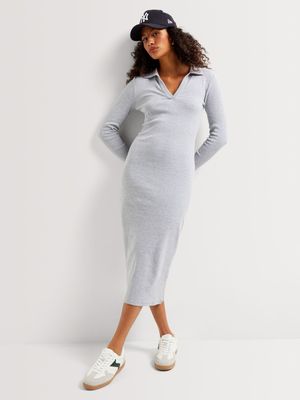 Y&G Johnny Collar Stripe Long Sleeve Dress