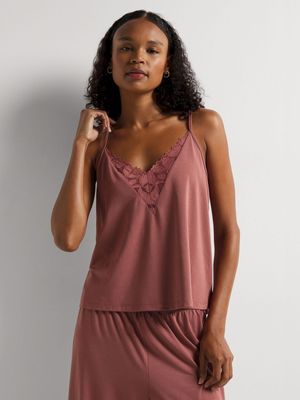 Lace Trim Knit Cami