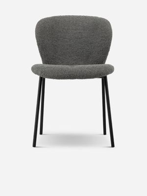 Lotus Dining Chair Boucle Charcoal