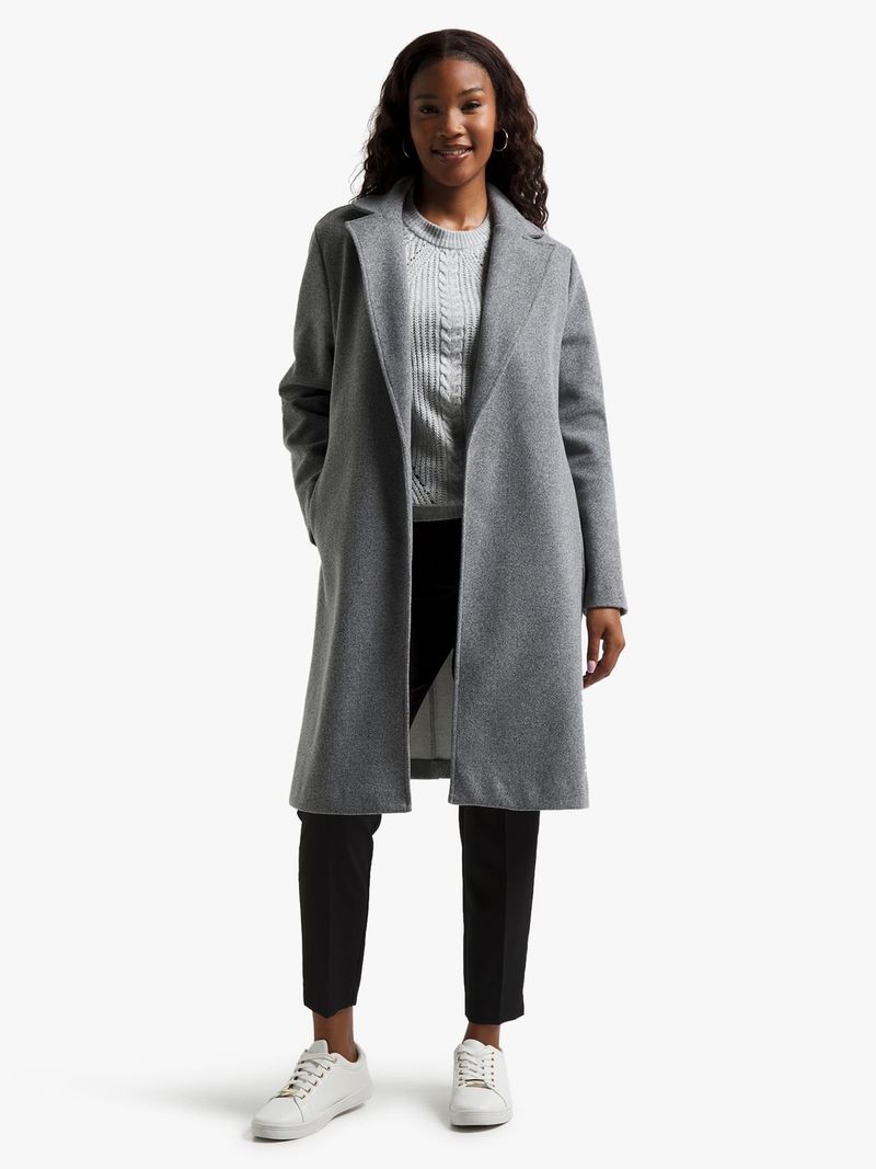 Women's Grey Melange Melton Coat - Bash.com Women's Grey Melange Melton Coat - Bash.com