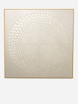 Textured Dotted Circle Framed Oil Painting 100cm