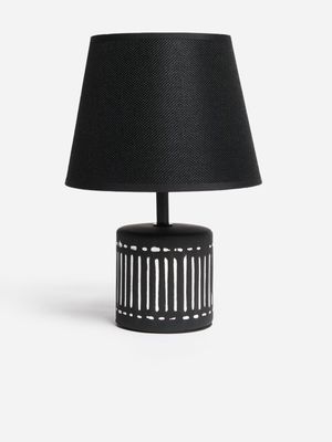 Jet Home Black/White Striped Night Stand Lamp