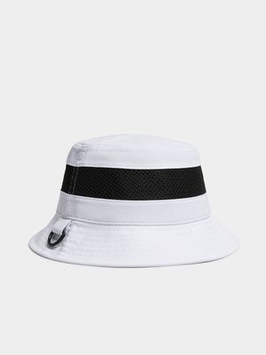 Men's Relay Jeans Mesh Insert White Bucket Hat