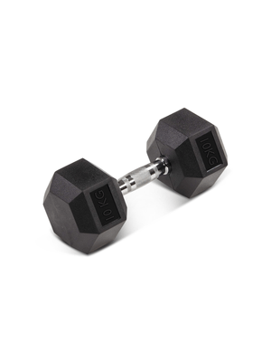 Everlast Hex 10kg Rubber Dumbbells - weights