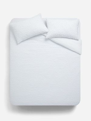 Jet Home White Tufted Duvet Cover Set Double