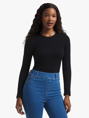 Women's Black Seamless Top