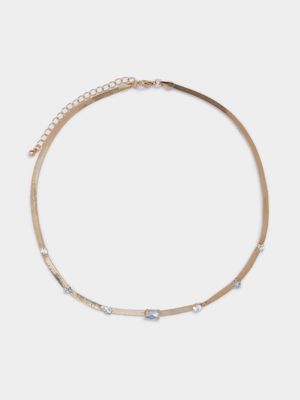 Diamante Stone Snake Choker