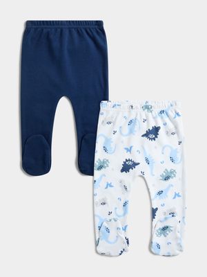 Jet Baby's Boys Two Pack Fashion Leggings in Navy