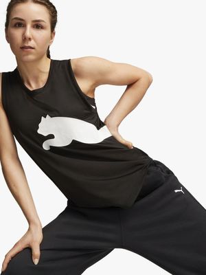 Womens Puma Train All Day Big Cat Black Tank