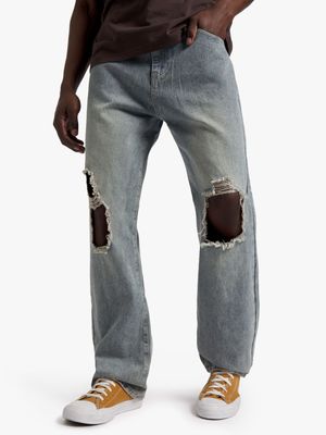 Men's Light Wash Straight Leg Jeans