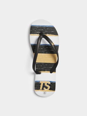 Women's TS Black/White/Gold Sandals