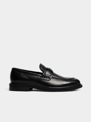 Men's Markham Textured Leather Black Loafer