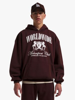 Men's Brown Worldwide Graphic Hoodie